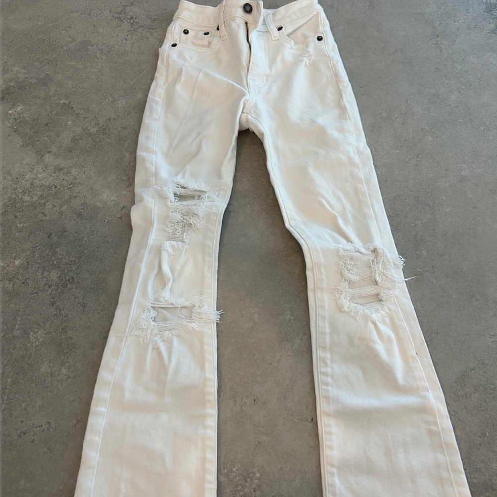 KatieJ distressed white jeans